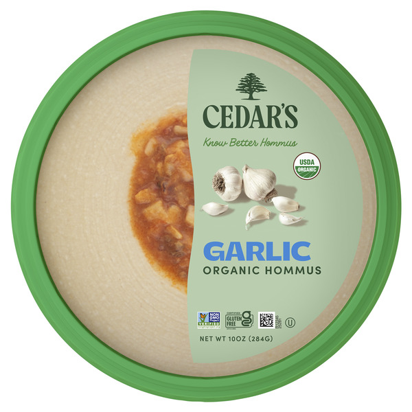 Cedar's Topped Organic Garlic Hummus