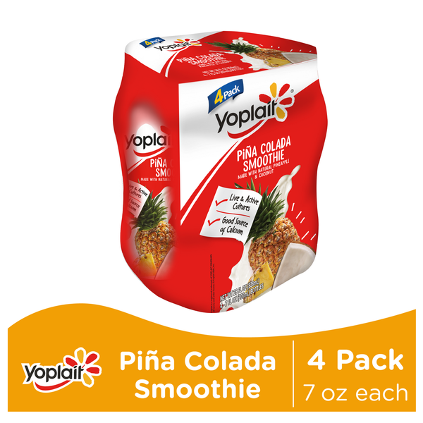 Yoplait Piña Colada Yogurt Smoothie Yogurt Drink, 7oz, 4-Pack