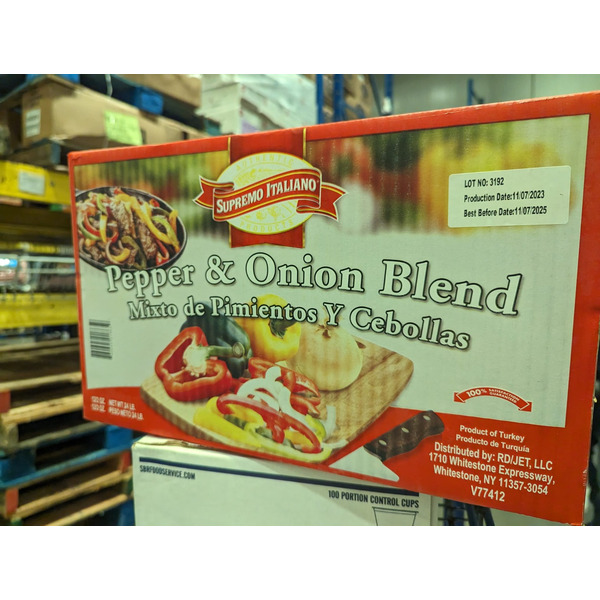 Frozen Supremo Italiano - IQF Pepper & Onion Blend - 2 lbs
