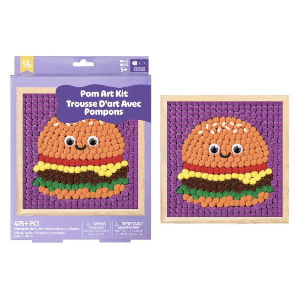 Little Yellow Bicycle Burger Framed Pom Art Kit, 6-3/4 x 7-3/4 in