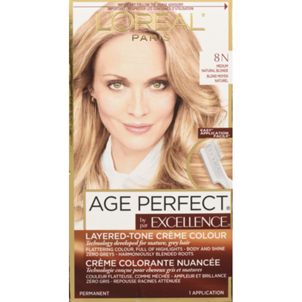 L'Oreal 8N Medium Natural Blonde Excellence Age Perfect Hair Color