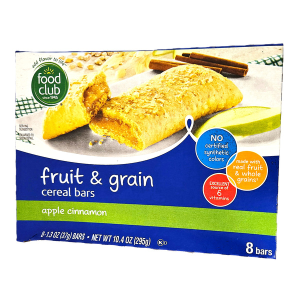 Food Club Apple Cinnamon Fruit & Grain Cereal Bars Same-Day Delivery or ...