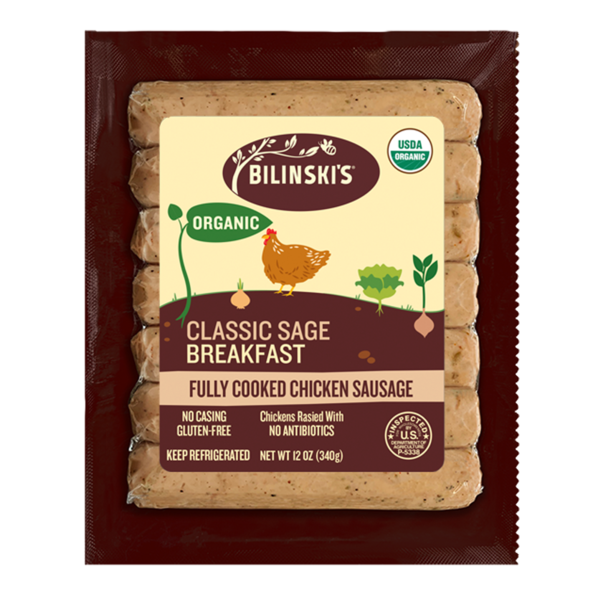 Bilinski's Chicken Sausage Organic Classic Sage Breakfast (12 oz