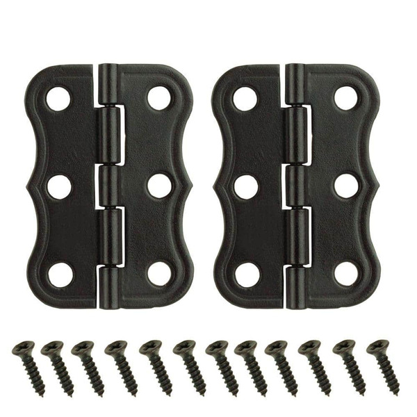 Everbilt 2-pack 2 In. Square Radius Matte Black Decorative Broad Full Overlay Cabinet Hinge