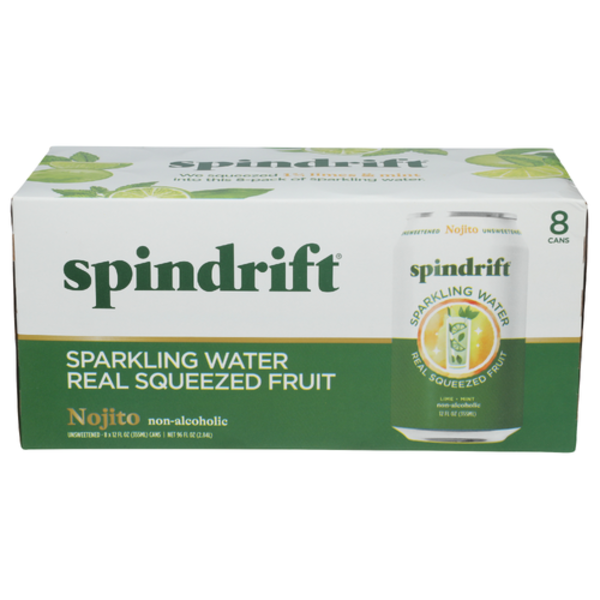 Spindrift Nojito Sparkling Water & Real Squeezed Fruit 8 Pack Case