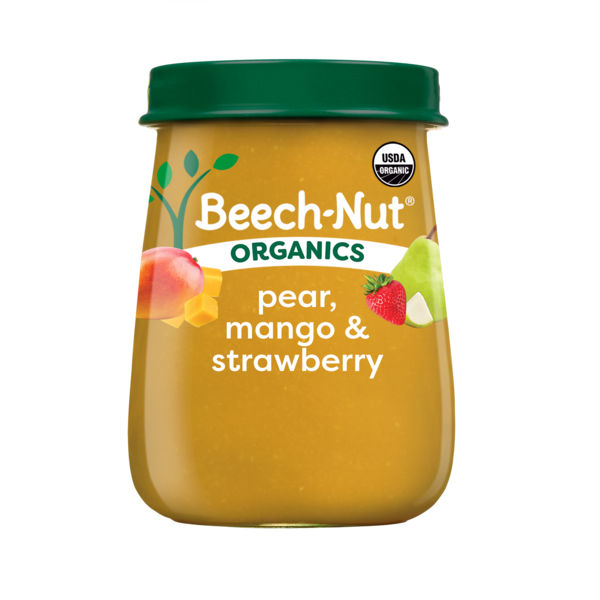 Beech-Nut Organics Stage 2 Organic Baby Food, Pear Mango & Strawberry, 4oz Jar
