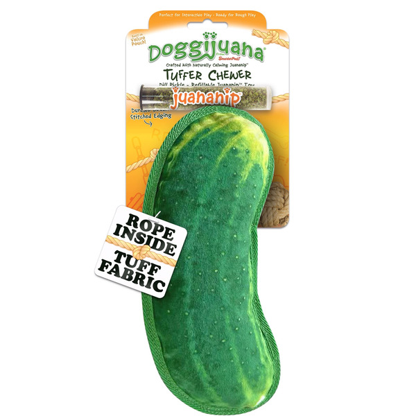Doggijuana Tuffer Chewer Refillable Dill Pickle Toy