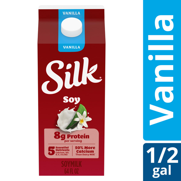 Silk Soy Milk, Vanilla, Dairy Free, Gluten Free, Delicious Vegan