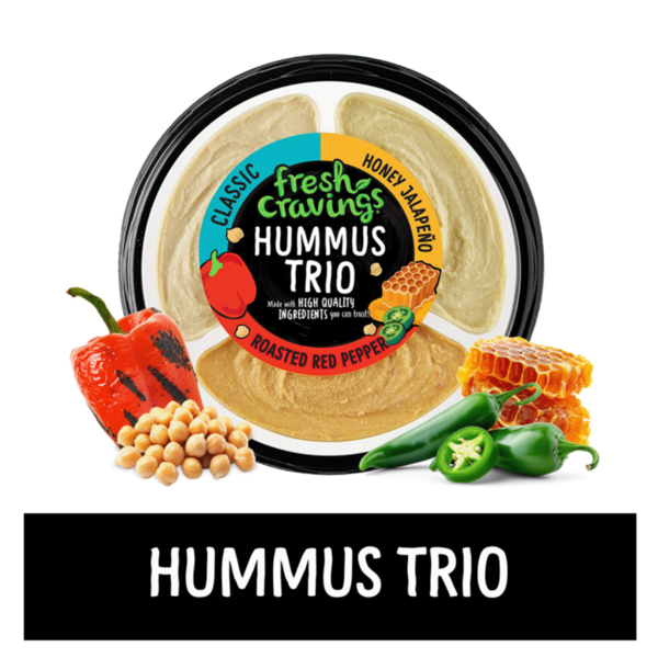 Fresh Cravings Hummus Trio, Classic/Honey Jalapeno/Roasted Red