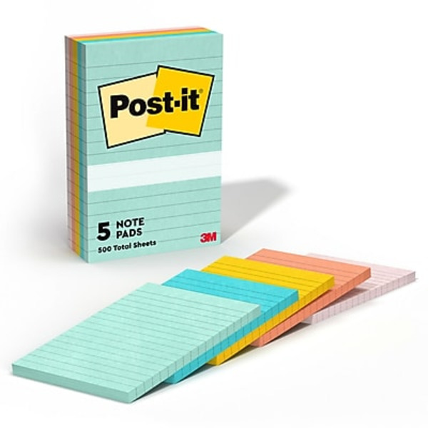 Post-It 4" X 6" Pastel Self Stick Notes