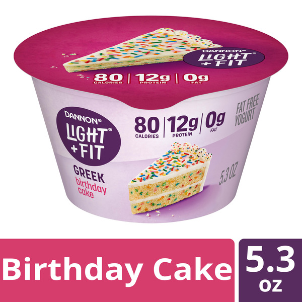 Dannon Light + Fit Birthday Cake Greek Fat Free Yogurt Cup
