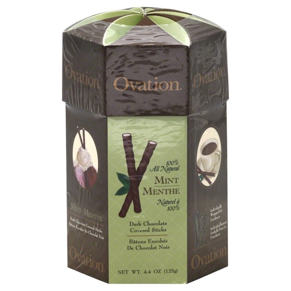 ovation dark chocolate covered sticks mint 4 4 ct from big y