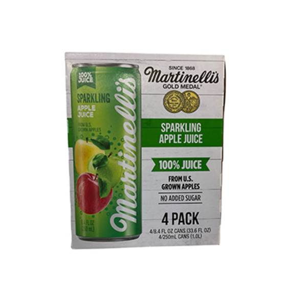 Martinelli's 100% Juice, Apple, Sparkling, 4 Pack