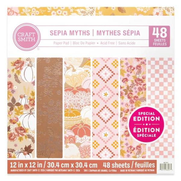 Craft Smith Shine Sticker Studio Sepia Myths 12 x 12 in Paper Pad