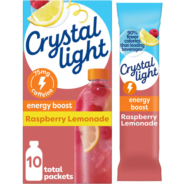 Crystal Light Raspberry Lemonade Energy Boost Drink Mix Same-Day