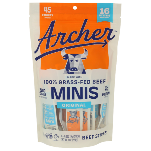 Country Archer Jerky Co Original Grass-Fed Beef Minis Sticks 16 Count
