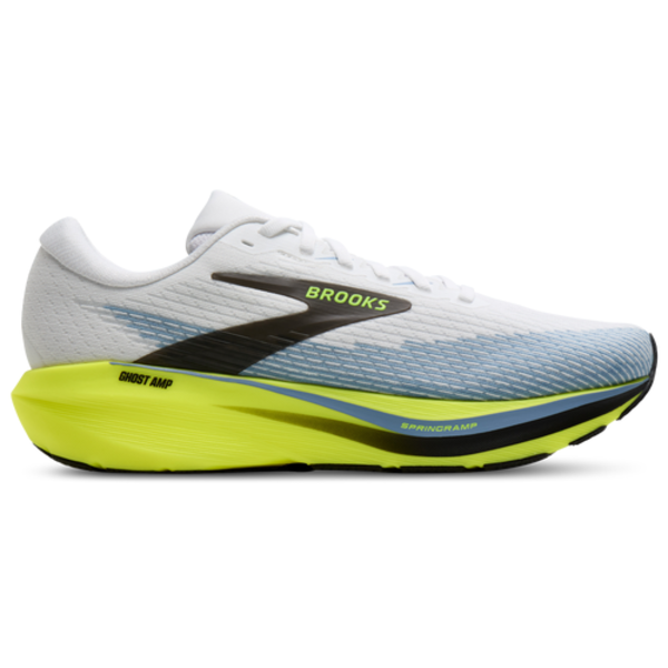 Brooks Men's Ghost Amp Running Shoes, Size 9.5 - White & Yellow