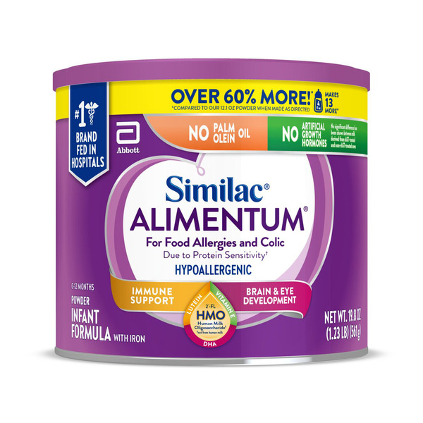 Similac Alimentum With 2'-FL HMO, Hypoallergenic Infant Formula Powder, 19.8-oz Value Can