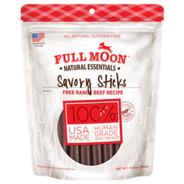 Full Moon Dog Treats, Savory Sticks, Free Range Beef Recipe
