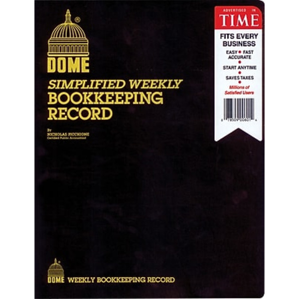 Dome Vintage Brown Simplified Weekly Bookkeeping Accounting Record Book