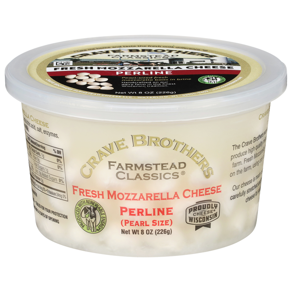 Crave Brothers Fresh Mozzarella Cheese Pearl Size Same-Day