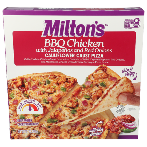 Milton's BBQ Chicken Cauliflower Crust Pizza