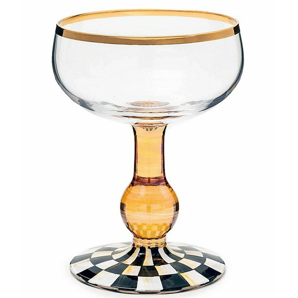 Mac Kenzie-Childs Check Novelty Coupe Glass