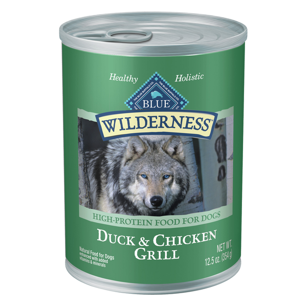 Blue Buffalo Wilderness High Protein, Natural Adult Wet Dog Food, Duck & Chicken Grill