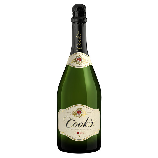 Cook's California Champagne Brut White Sparkling Wine Bottle Same