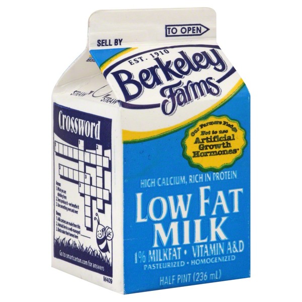 Berkeley Farms Milk, Low Fat, 1 Milkfat (0.5 pt) Instacart
