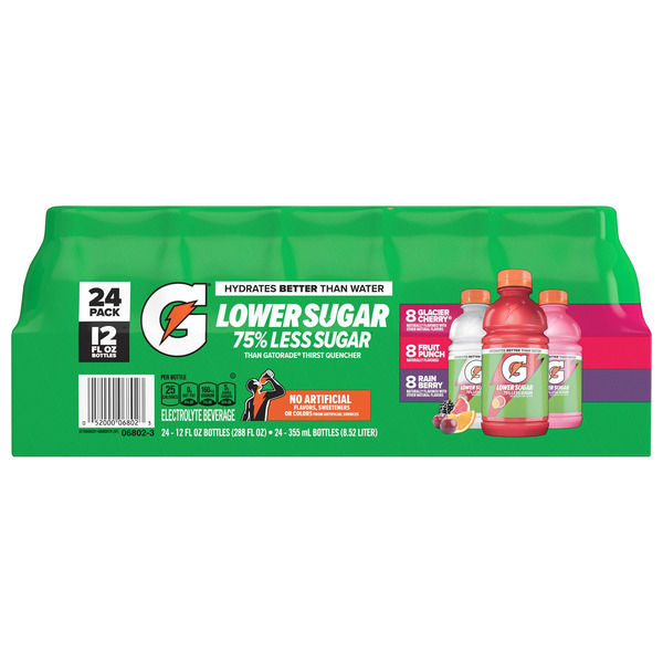 Gatorade Lower Sugar Variety Pack, 12 fl oz, 24-count