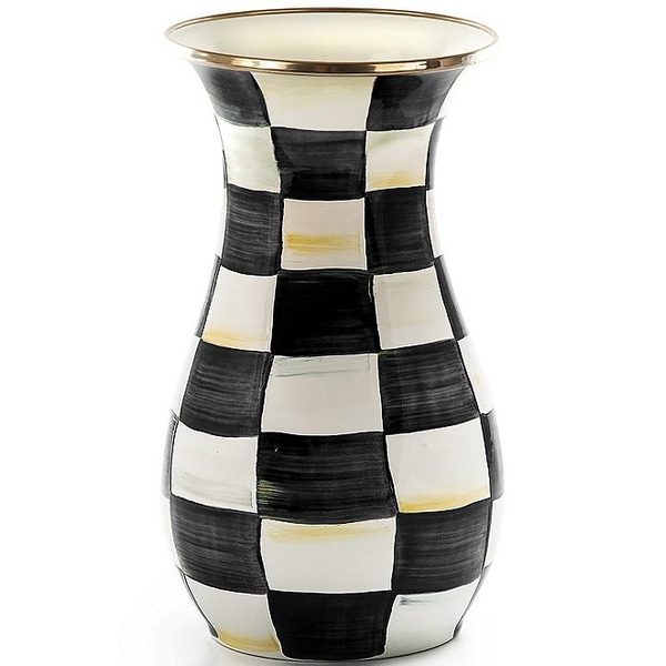 Mac Kenzie-Childs Check Tall Enamel Vase