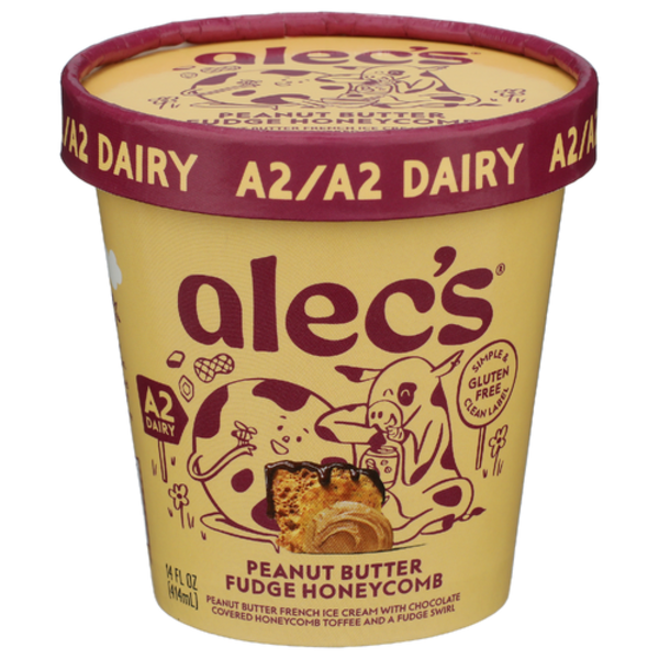 Alec's Ice Cream Peanut Butter Fudge Honeycomb French Ice Cream