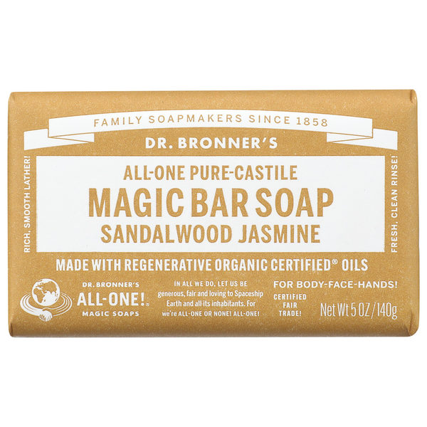 Dr. Bronner's All-One Pure-Castile Magic Bar Soap Sandalwood Jasmine