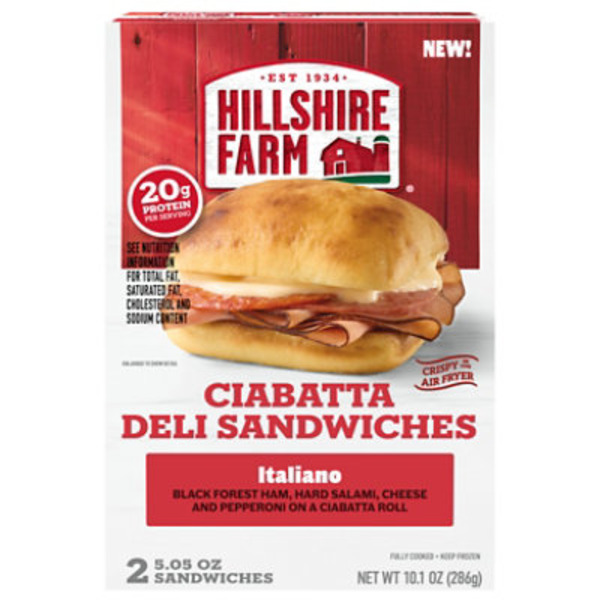 Hillshire Farm Ciabatta Deli Italiano Black Forest Ham Hard Salami Cheese And Pepperoni On A Ciabatta Roll Sandwiches