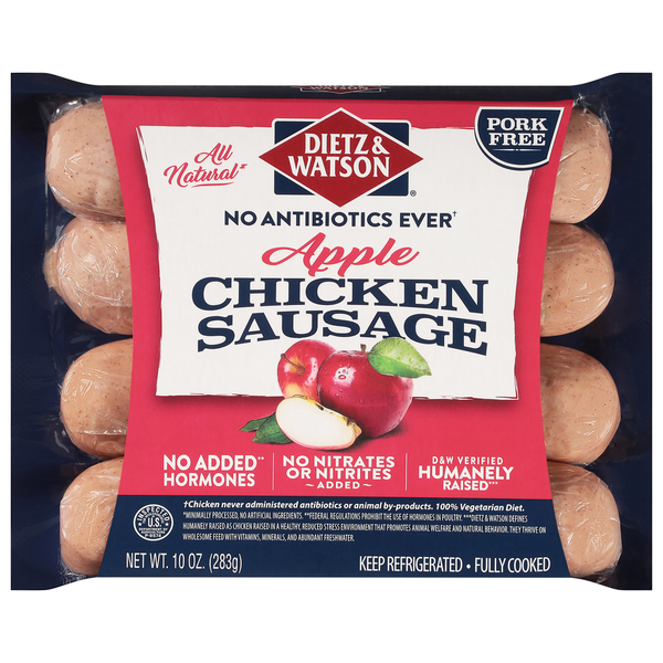 Dietz & Watson Chicken Sausage, Apple, Pork Free Same-Day Delivery