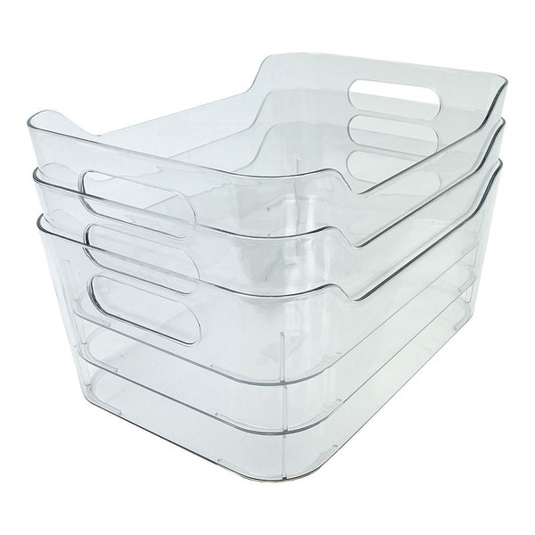 Belle Maison 3-pc. Clear Plastic Organizer Bin Set, White