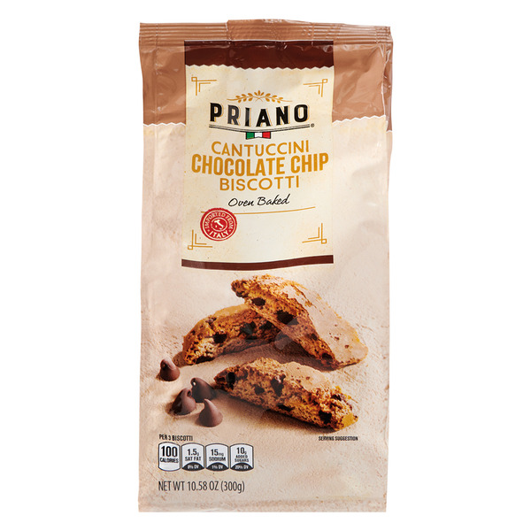 Priano Oven Baked Cantuccini Chocolate Chip Biscotti Same-Day