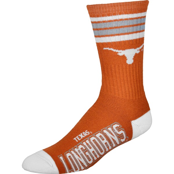 For Bare Feet Texas Longhorns 4-Stripe Deuce Crew Socks
