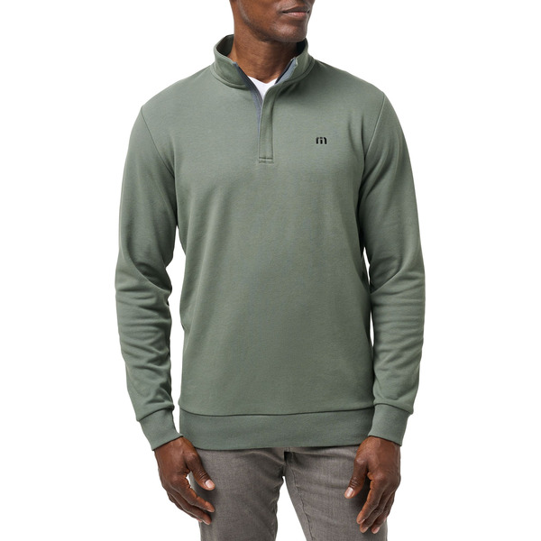 Travis Mathew Men's Cloud Quarter Zip 2.0 Jacket, Large - Dark Olive