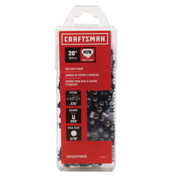 CRAFTSMAN 78 Link Replacement Chainsaw Chain For 20-in , 0.5-in Gauge , .325-in Pitch