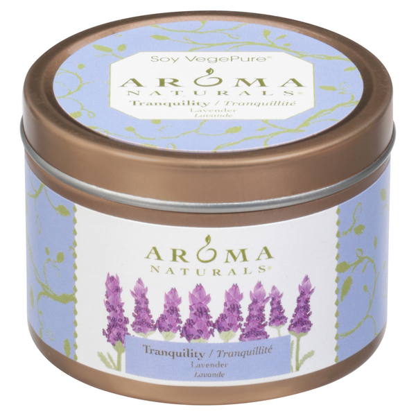 Aroma Naturals Candle, Lavender, Soy Travel Tin, Tranquility Same