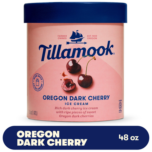 Tillamook Oregon Dark Cherry Ice Cream, 48fl-oz
