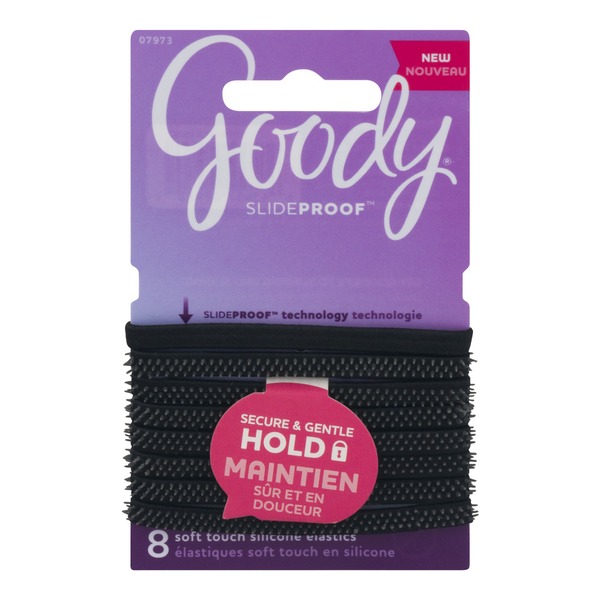 Goody Slideproof Soft Touch Silicone Elastics 8 Ct 8 Ct From