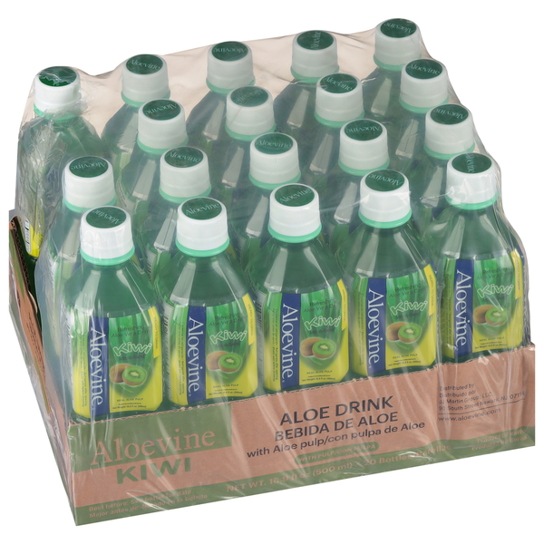 Aloevine Aloe Vera Drink, with Aloe Pulp, Kiwi