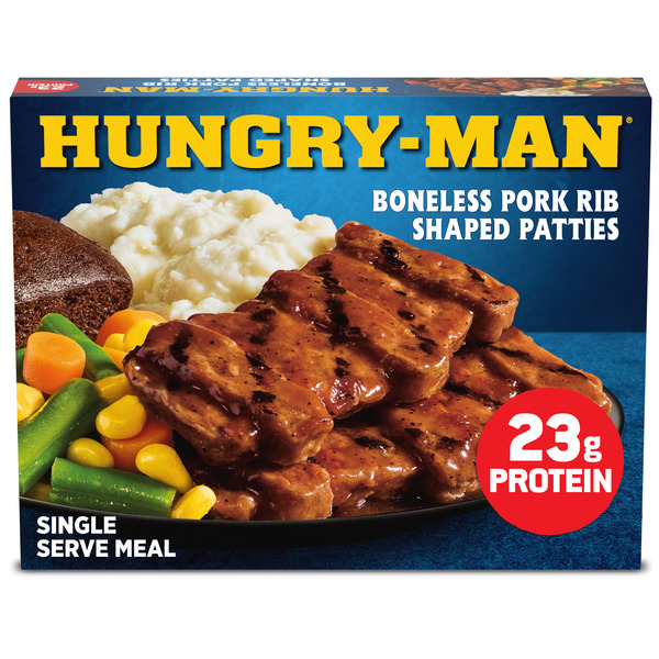 Hungry-Man Boneless Pork Rib Shaped Patties Frozen Dinner