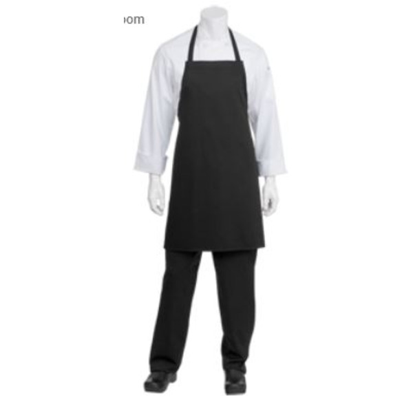 Chef Works - Black Bib Apron, no pocket