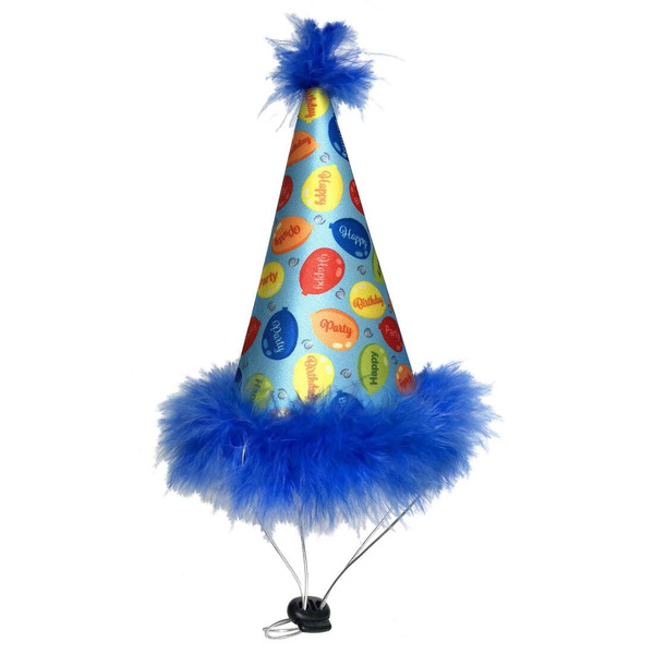 Huxley & Kent Small Party Hat for Dogs - Blue - 5"