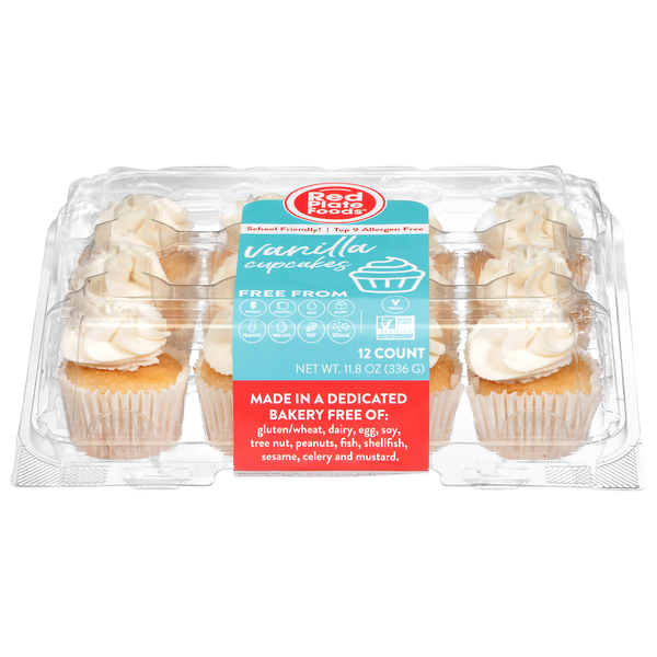 Red Plate Foods Vanilla Mini Cupcakes, Vegan & School-Friendly