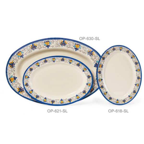 Santa Lucia Platter, 21"L x 15"W, oval, break-resistant, NSF